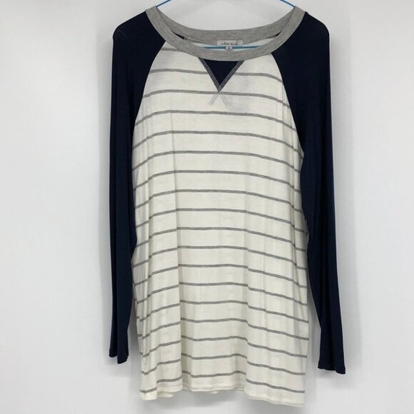 NWT - Silver Icing White Birch Stripped White & Blue Long Sleeve T shirt M - Picture 15 of 16